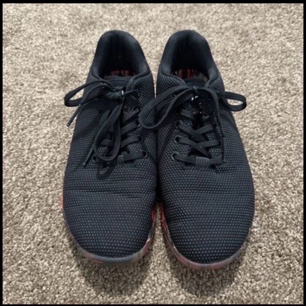 NOBULL Black Athletic Shoes with Red Highlights